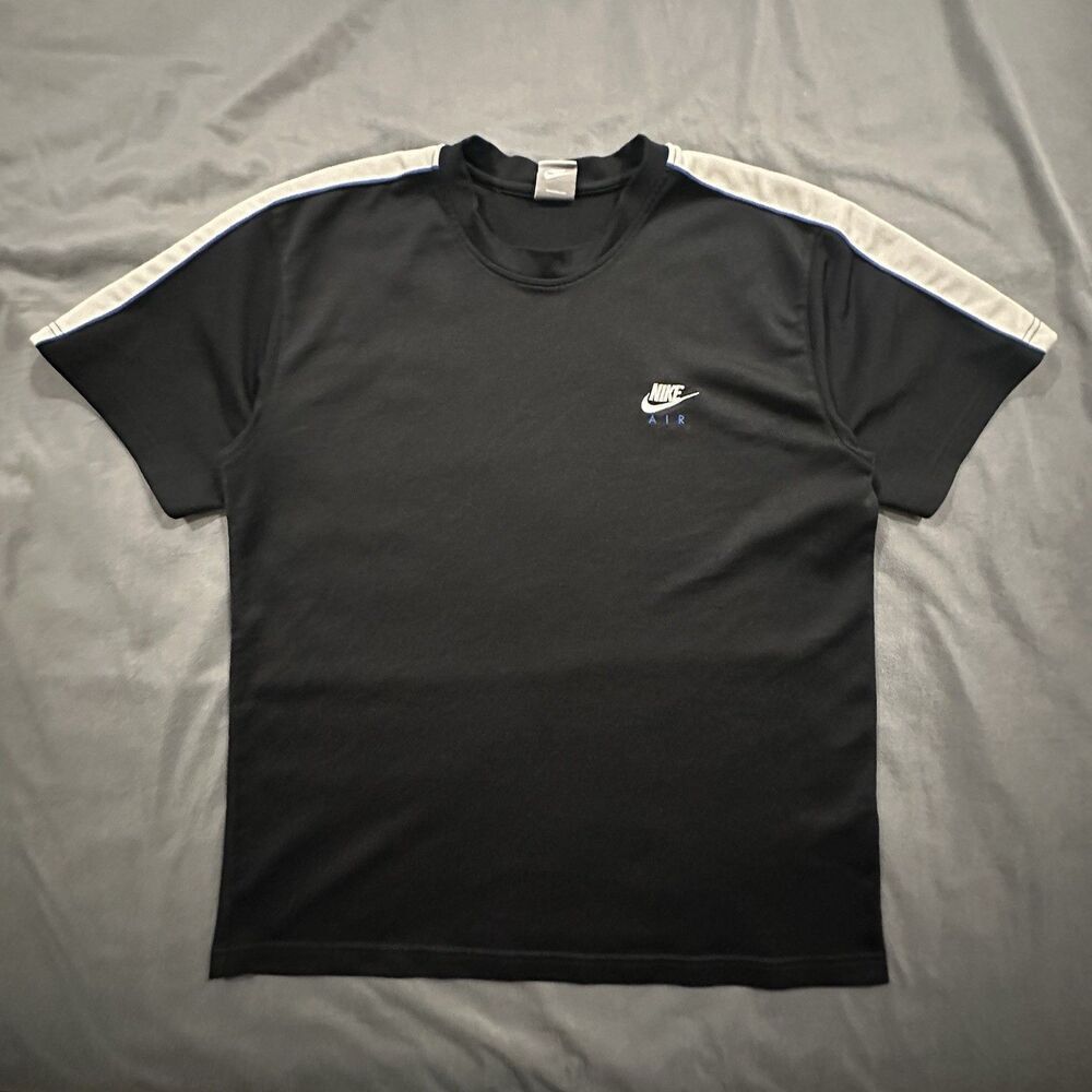 Vintage Nike Air T-Shirt Mens XL Crewneck Striped Embroidery 2000s 90s Athletic
